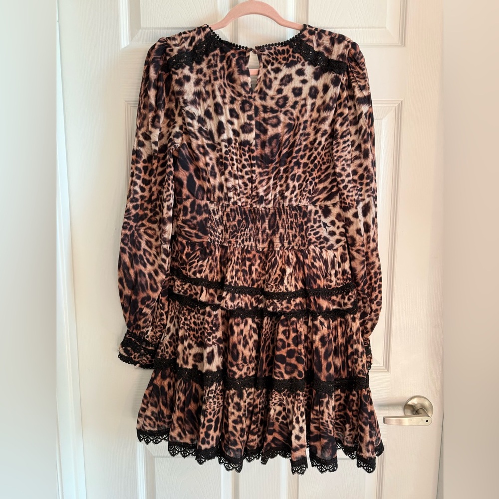 ALL SAINTS Zora Evita Dress New With Tags Brown Animal Print Size 8 - Picture 12 of 16